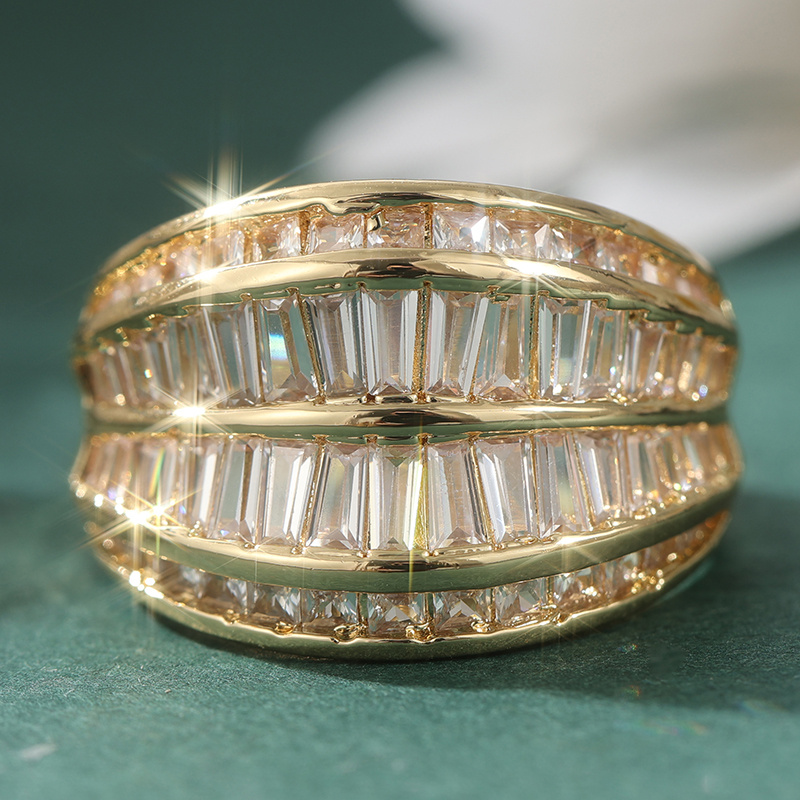 Classic Baguette Synthetic Cubic Zirconia Engagement Ring